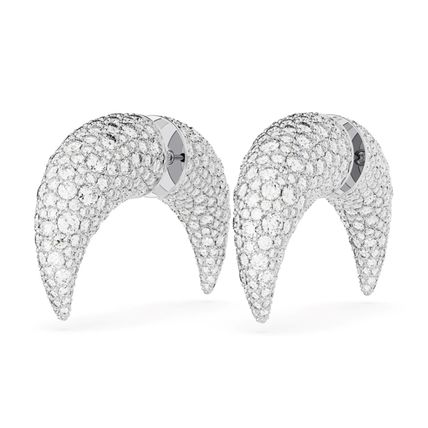 SWAROVSKI Luna Rhodium Plated Stud Earrings - NEW in Box (RARE & COLLECTABLE)