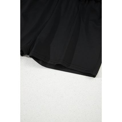 Black Drawstring High Waist Lined Tennis Skorts