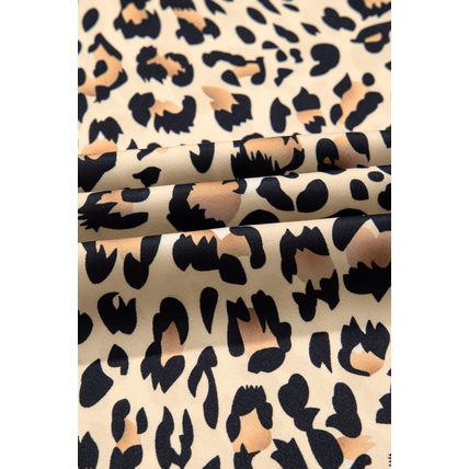 Parchment Leopard Drawstring Flowy Wide Leg Pants