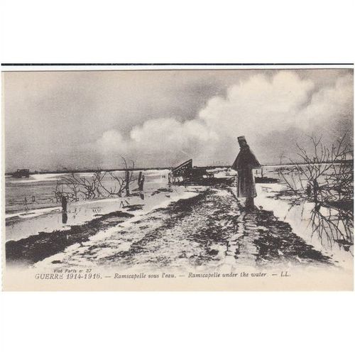 Ramscapelle Sous L'Eaue War Damage 1914 - 1916 Postcard (MO150)