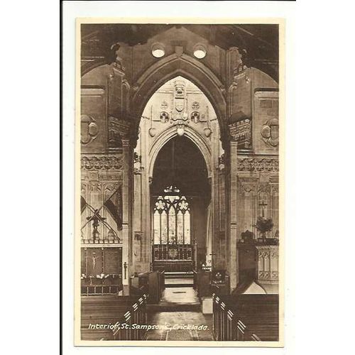 Gloucestershire CRICKLADE St Sampson's Church Interior Postcard by Wyndham