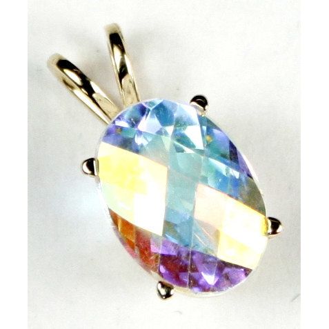 Mercury Mist Topaz, 14KY Gold Pendant, P004