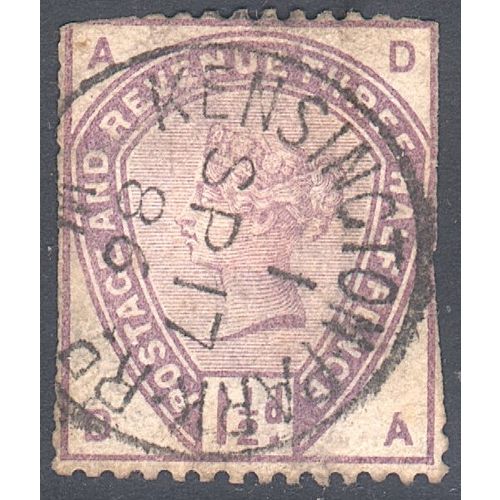GB 1883 - SG188 - 1½d purple QV - letters A & D - used