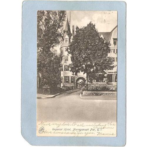 Rhode Island Narragansett Pier Imperial Hotel Undivided Back~813