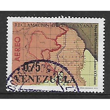VENEZUELA 1965 GUYANA CLAIM 75c FOREIGN RELATIONS MINISTRY MAP SG1917 FINE USED
