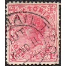 Australia, Victoria. 1901 1d Value. Pale Rose Red. Die III. Fine Used