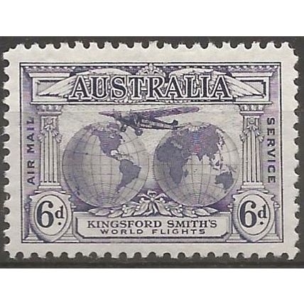 Australia 1932 SG123 6d Violet AIR Mounted Mint .