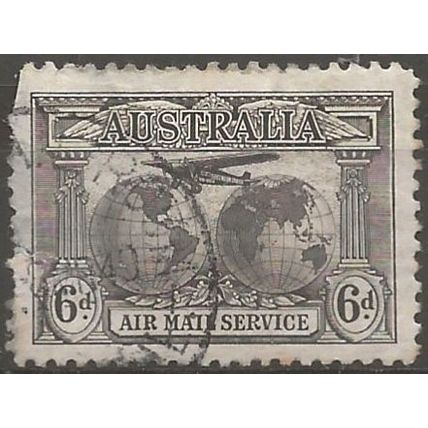 Australia 1931 SG139 6d SEPIA AIR Good Used FILLER .
