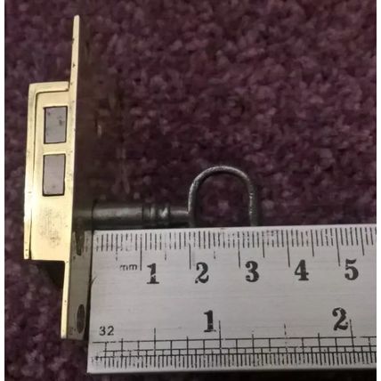 Antique Georgian Cupboard Cabinet Lock Brass Steel 1 Has 1 Key LEFT HANDED L0CK