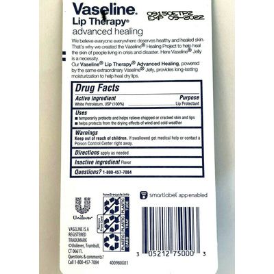 Vaseline Lip Therapy Advanced Healing Regular Unisex Excellent for Winter[ ]