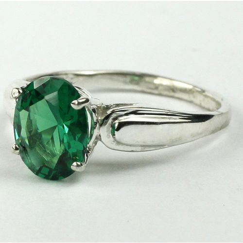 Russian Nanocrystal Emerald, 925 Sterling Silver Ring, SR058