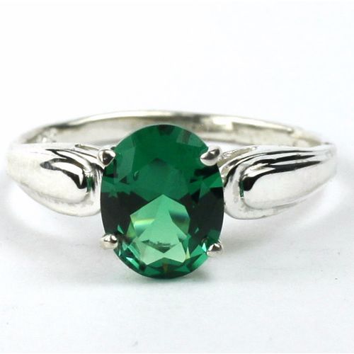 Russian Nanocrystal Emerald, 925 Sterling Silver Ring, SR058