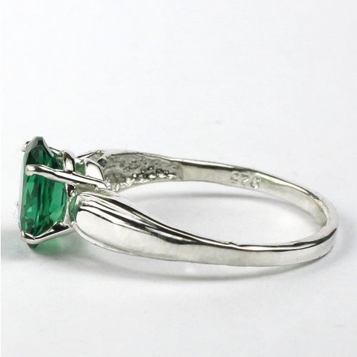 Russian Nanocrystal Emerald, 925 Sterling Silver Ring, SR058