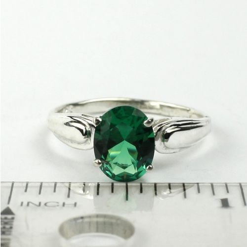 Russian Nanocrystal Emerald, 925 Sterling Silver Ring, SR058
