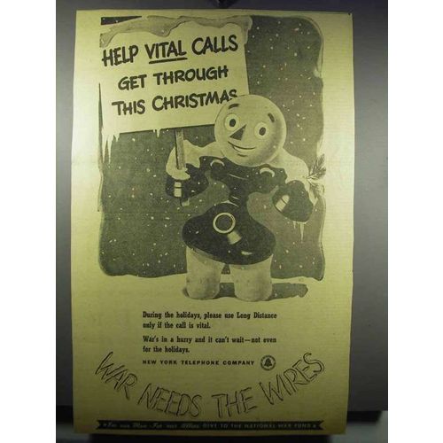1943 Bell New York Telephone Ad - Vital Calls Through