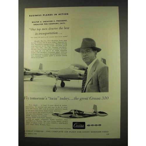 1956 Cessna 310 Plane Ad - Top Men Deserve the Best