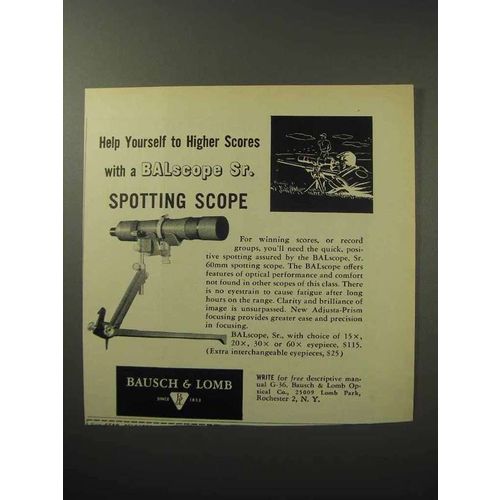 1956 Bausch & Lomb BALscope Sr. Scope Ad