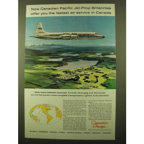 1959 Canadian Pacific Airlines Ad - Jet-Prop Britannias