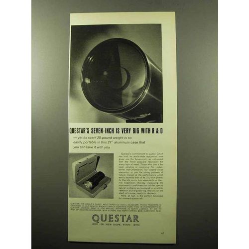 1969 Questar Telescope Ad - Seven-Inch is Very Big