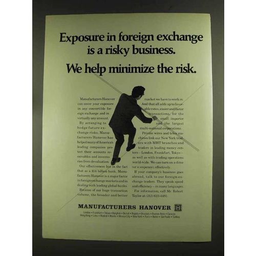 1972 Manufacturers Hanover Ad - Foreign Exchange