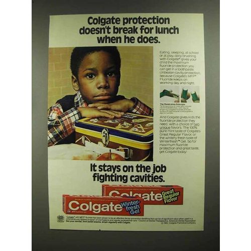 1982 Colgate Toothpaste Ad - Doesn't Break for Lunch