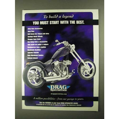 2001 Drag Specialties Motorcycle Parts Ad - A Legend