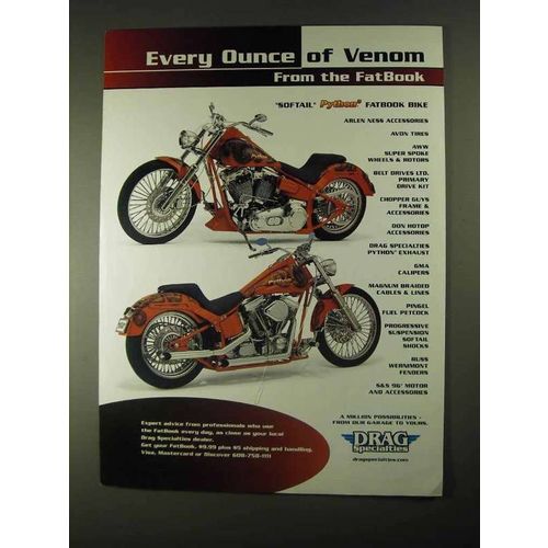 2001 Drag Specialties Motorcycle Parts Ad - Venom