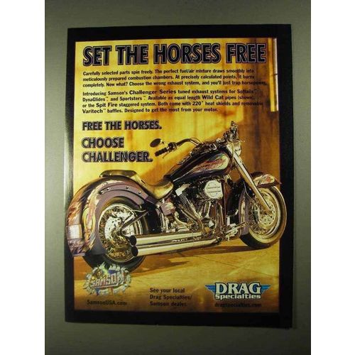 2001 Drag Specialties Samson Challenger Exhaust Ad - Set Horses Free