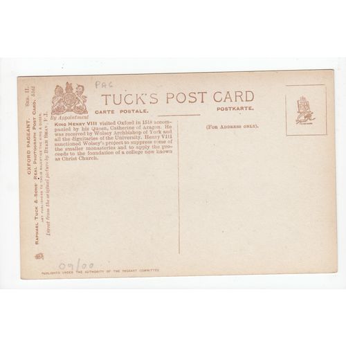 King Henry 8th Catherine of Aragon Oxford Pageant RP Postcard 5343