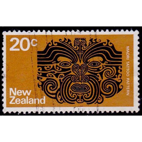 New Zealand 1970 Moko 20c Used Stamp.