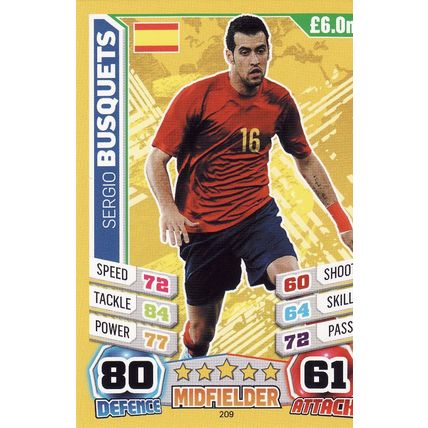 Match Attax World Cup 2014 209 Sergio Busquets Spain