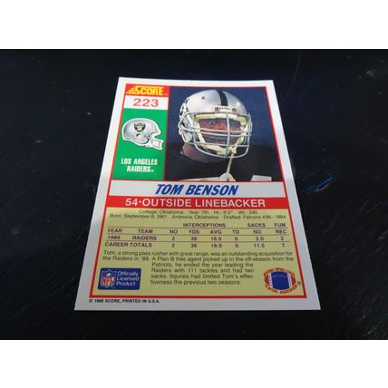 1990 Score Football Card # 223 Tom Benson Excellent-Mint (6) Los Angeles Raiders