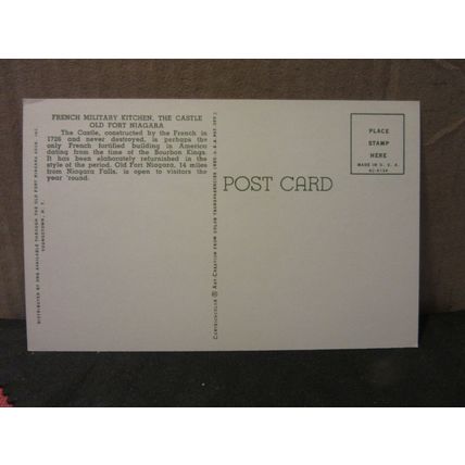 CASTLE KITCHEN, OLD FORT NIAGARA, YOUNGSTOWN, NEW YORK STATE unused postcard #