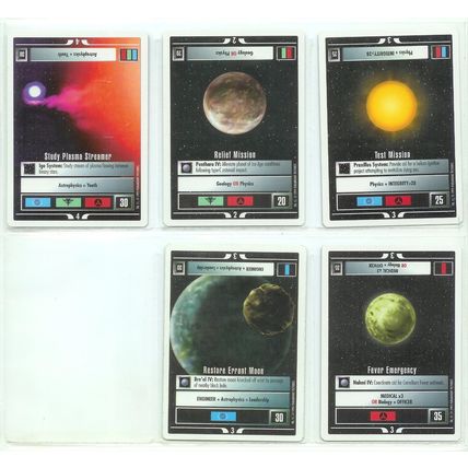 18x Star Trek:Next Generation STNG CCG Character Ships Missions Cards