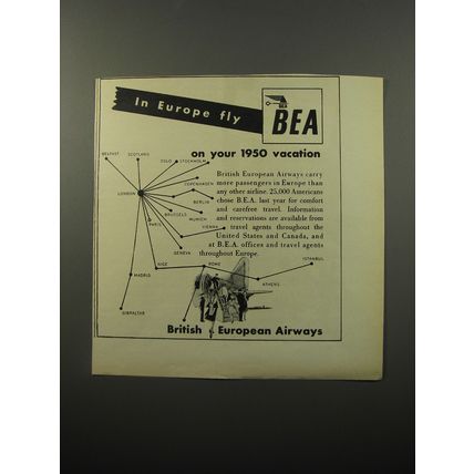 1950 BEA British European Airways Advertisement