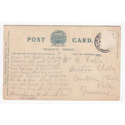 Corbiere Point Jersey Postcard Posted to Falla in Vale Guernsey