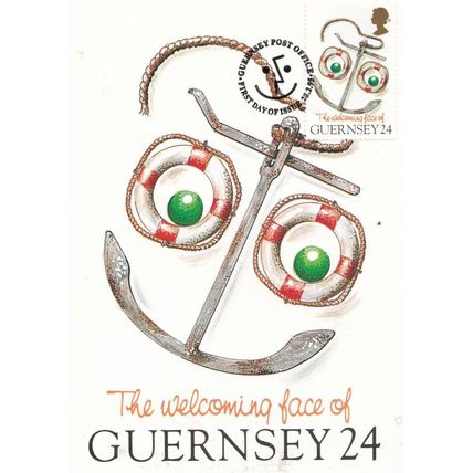 Ship Anchor Belts The Welcoming Face Of Guernsey Stamp First Day Cover Postcard