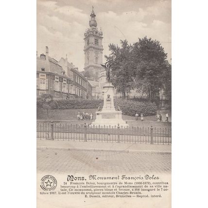 Mons Monument Francois Dolez Belgium WW1 1918 Military Postcard