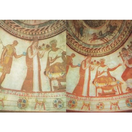 Kasanlik Mural Tombeau Bulgarian Feast 2x Postcard s