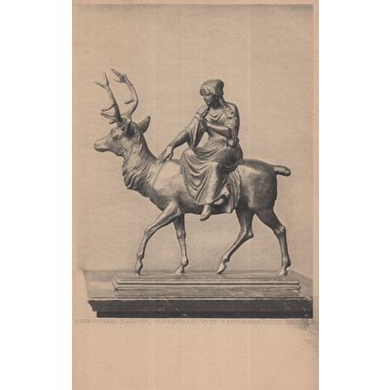 Christian Rauch Jungfrau Von Tangermunde German Bronze Statue Postcard