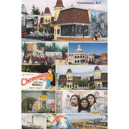Chemainus Cottage Tug Boat Lenora Mines Canada 2x Mural Postcard s