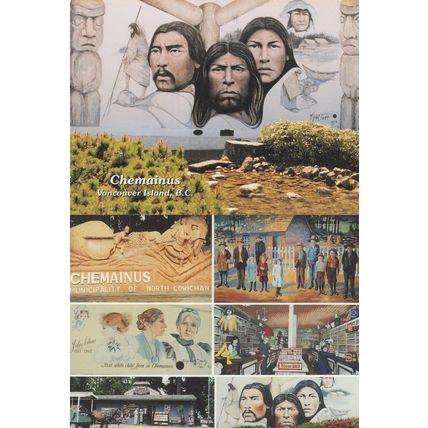 Chemainus Local Natives First Schoolhouse Store Canada 2x Mural Postcard s