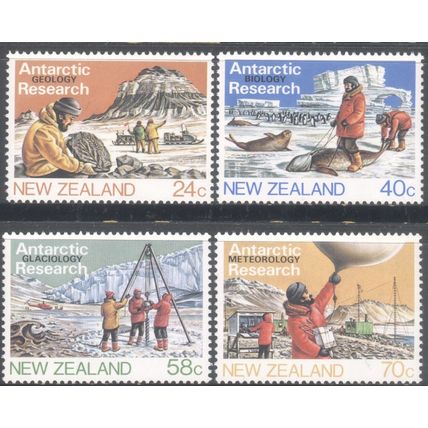 New Zealand stamps 1984 - Antarctic Research set - unused