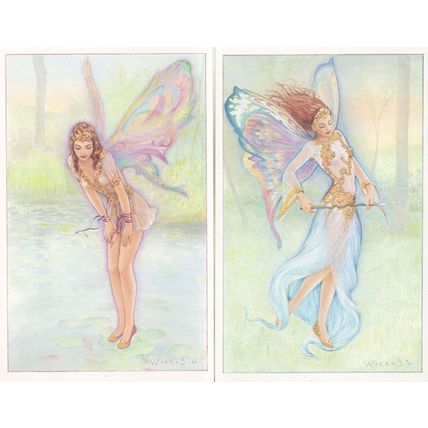 Woodland Pond Fairy 2x Fairies Postcard s