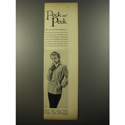 1954 Peck and Peck Jacket Ad - photo by Tom Palumbo - can tell she's American
