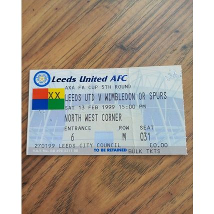 1999 FA Cup 5th Round Programme & Ticket – Leeds Utd vs Tottenham / Spurs