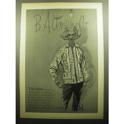 1958 B. Altman & Co. Evan-Picone Shirt Ad - The Shirt of many colors