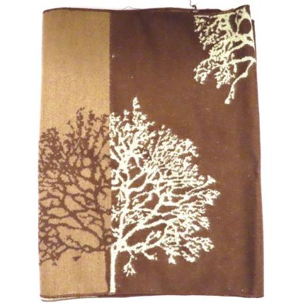 Mens Tradional Scarf Tress Pattern Brown Super Soft Mini Fringing Boxed
