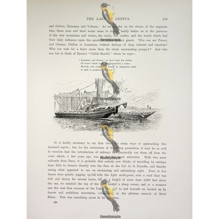 Boats At Ouchy, Lake Geneva, Switzerland, Book Illustration (Print), c1875
