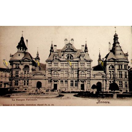 Anvers (Antwerp), La Banque Nationale, Belgium, Postcard, 1900s
